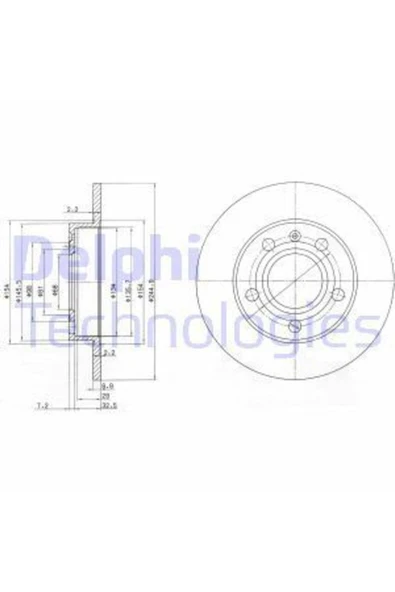 Delphi BG2753C FREN DİSKİ ÖN PASSAT(96-11.00) A4(94-00) A8(96-10) ürün görseli 1