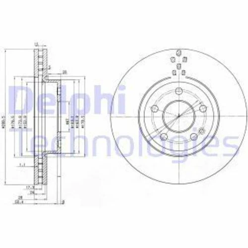 Delphi BG3838 FREN DİSKİ ÖN V-CLASS W447 14- VIANO W639 03- VITO ürün görseli 1