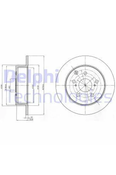 Delphi BG4303 Fren Diski Arka Avensis 05-08 Düz 280Mm ürün görseli 1