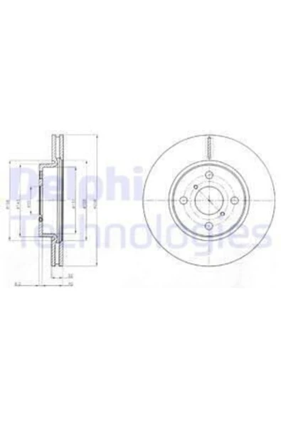 Delphi BG4116C Fren Dıskı On Yarıs 05-11 / Charade 11- Fransız Havalı 258mm Delphı Bg4116c ürün görseli 1