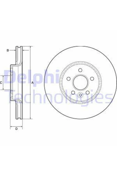 Delphi BG9184C FREN DİSKİ ÖN TEKLI PAKET MONDEO V TURNIER 1.0/1. ürün görseli 1
