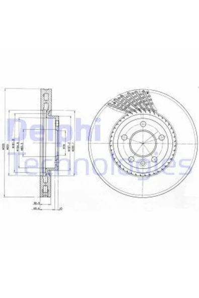 Delphi BG9892 FREN DİSKİ ÖN TRANSPORTER T5 03- ADET ürün görseli 1