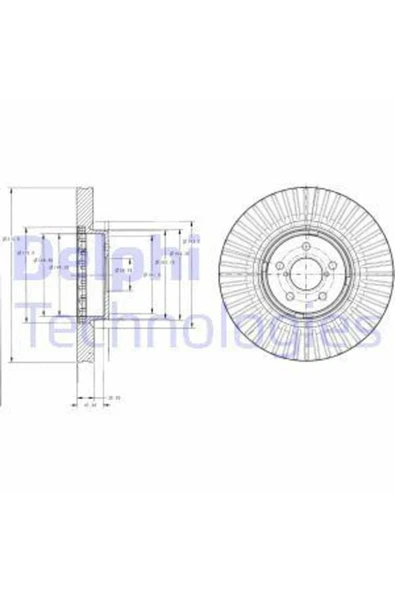 Delphi BG9105 FREN DİSKİ (5D 315,8MM) SUBARU FORESTER LEGACY IV 0 ürün görseli 1