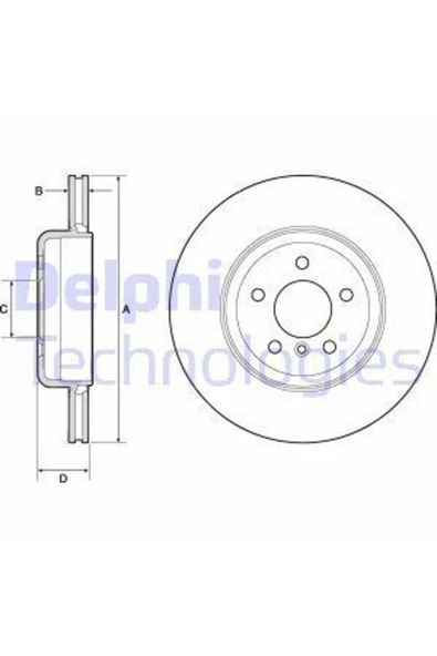 Delphi BG9130C Bg9130c Fren Diski Tekli Paket Arka Boyalı Bmw Serisi 5-serisi F07 F10 F11 F18 6-serisi F06 F ürün görseli 1