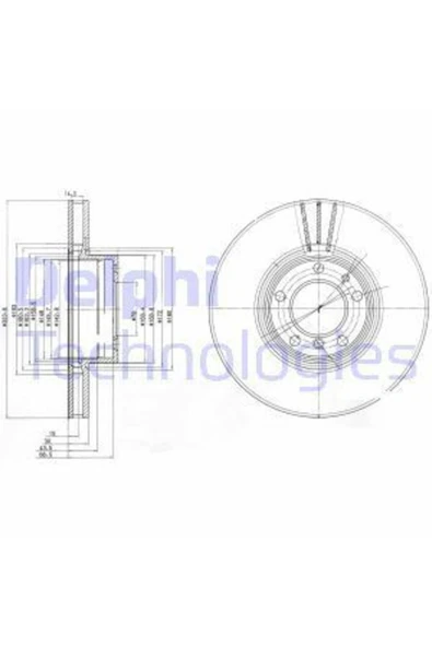 Delphi BG9005 FREN DİSKİ TEKLI PAKET BMW 530 535 540 11/99- ON ürün görseli 1