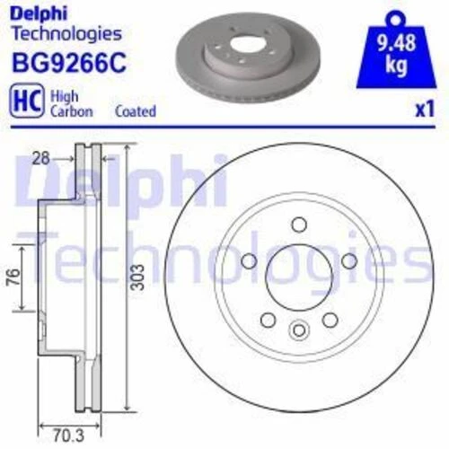 Delphi BG9266C FREN DİSKİ ÖN TEKLI PAKET CRAFTER 16-- ürün görseli 1