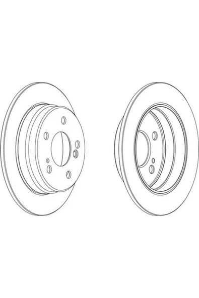 Ferodo DDF122 Fren Diski Arka Mercedes W124 W201 83-95 Düz 258Mm ürün görseli 1