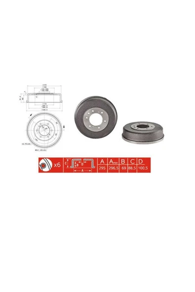 IOTO 10410 -30303 Fren Kampanası Arka 336,3 Mm. Pıck-up D21 1986-1998 Pıck-up D22 1998- ürün görseli 1