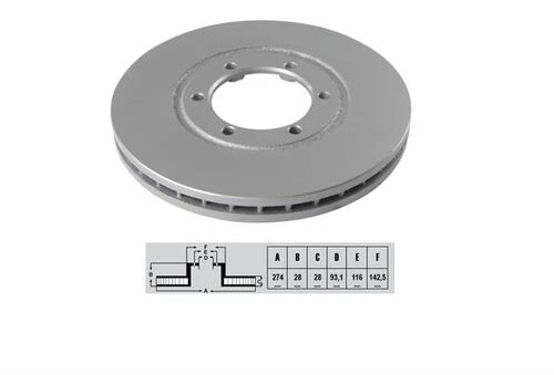IOTO 10804 -30301 FREN DİSKİ ÖN 274 MM. B2500 1996-- ürün görseli 1