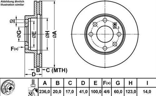 MGA 50121 Fren Diski Ön Aveo T250 T255 05- Kalos 02- Matız 05- Spark 10- Havalı 236Mm ürün görseli 1