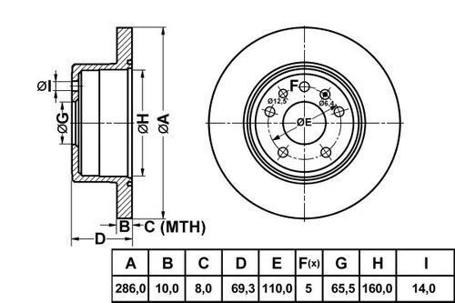MGA 50164 FREN DİSKİ ARKA VECTRA B 95- / 900 93- 9-3 98- 9-5 97- ürün görseli 1
