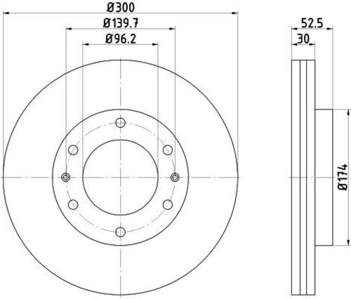 FREN DİSKİ ÖN STAREX H1 08-12 / CARNIVAL 06- HAVALI 300mm ürün görseli 1