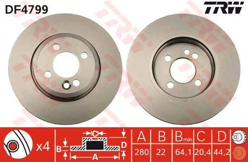Trw Df4799 Fren Diski Ön Havalı Mini R55 R56 R57 R58 R58 34116774985 ürün görseli 1