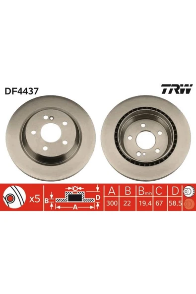 Fren Dıskı Arka Mercedes W202 W203 S203 W210 S210 ürün görseli 1