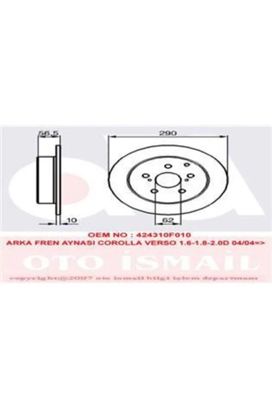 -df4446 Arka Fren Diski Takım Çift Fiyatıdır Düz 290mm... ürün görseli 1