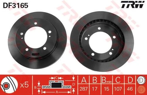 Trw Df3165 Ön Fren Diski Havalı Suzuki Vitara 5 Kapı 90-98 Jimny 05-287x5 5521156b00 ürün görseli 1