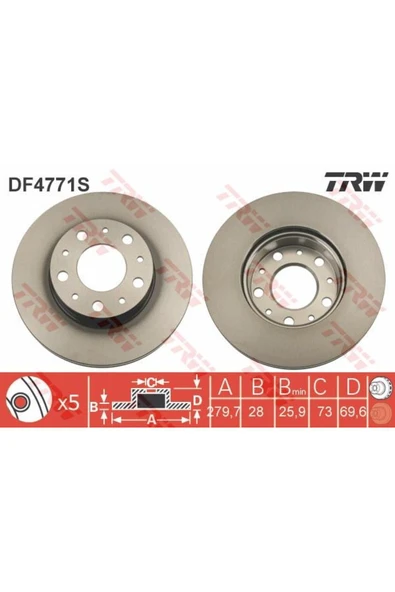 DF4771S FREN DİSKİ ÖN 14Q DUCATO III 06- / BOXER III 06- / JU ürün görseli 1