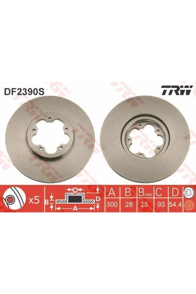 DF2390S FREN DİSKİ ÖN TRANSIT V184 06- TRANSIT V347 06- ARKAD ürün görseli 1