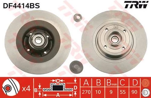 Trw Df4414bs Arka Fren Diski Sensör Halkası Iıe Megane Iı Sw 1.4 1.5dcı 1.6 1.9dcı 2.0 2.0dcı 09 03-scenic Iı 0 7701207898 ürün görseli 1