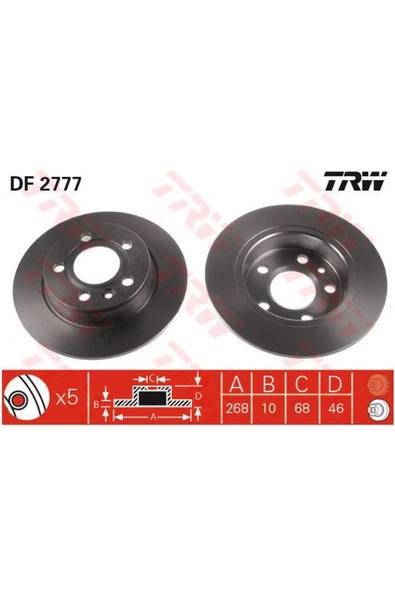 FREN DISKI ARKA (FORD GALAXY 1.9TDI 2.0I 2.3 16V 2.8I V6 95-03) ürün görseli 1