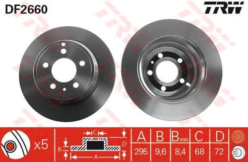 Trw Df2660 Arka Fren Disk Aynası Havalı Volvo 850 91 96 C70 97 05 S70 97 00 V70 97 00 Xc70 97 01 31262099 ürün görseli 1