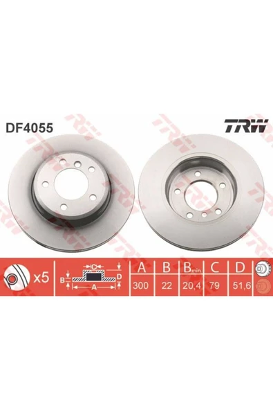 DF4055 FREN DİSKİ ÖN BMW 3 E46 99- BMW Z3 BMW Z4 ürün görseli 1