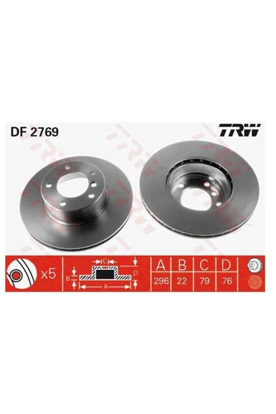 FREN DISKI ON HAVALI 296 MM ( BMW   5 SERIE E39 ON 520-523-525-528-530-535 ) TAKIM ürün görseli 1