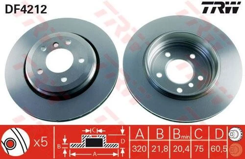 Trw Df4212 Fren Diski Arka Bmw 3 E46 00-05 Havali 540417385 ürün görseli 1