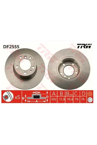 FREN DISKI ON DUZ 302 MM BMW 5 SERIE E34 TAKIM ürün görseli 1