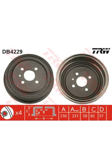 DB4229 FREN KAMPANASI ASTRA G 98- ASTRA F 91- VECTRA B 95- CO ürün görseli 1