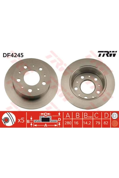 DF4245 FREN DİSKİ ARKA 18Q DUCATO 94-06 / BOXER 94-06 / JUMPE ürün görseli 1