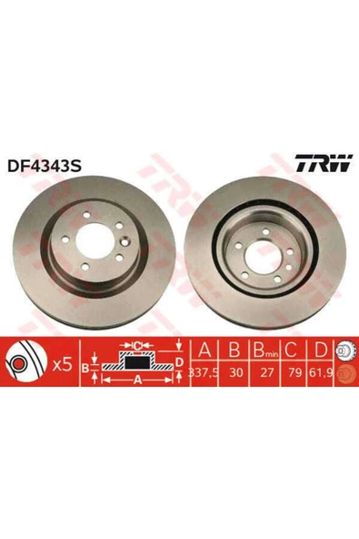 Df4343s Fren Diski Ön 5d 337mm Discovery Range Rover Sport 05- ürün görseli 1