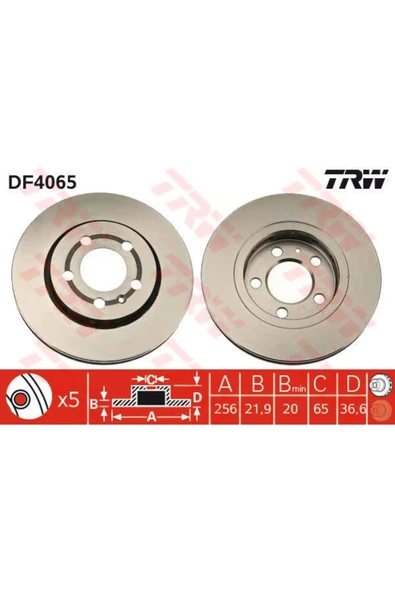 DF4065 FREN DİSKİ ARKA GOLF IV 97- BORA 99- / TT 98- / LEON 9 ürün görseli 1