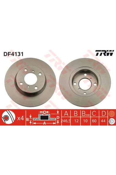 Df4131 Ön Fren Diski Agila 1.0 1.2 16v 1.3 Cdti Twınport 00 Suzukı Wagon R 1.3 4wd 00 ürün görseli 1