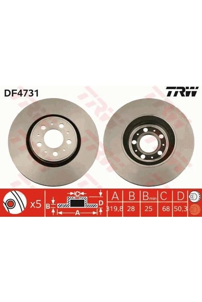 Df4731 Fren Diski Ön 5d 320mm S60 S80 V70 Xc70 00- ürün görseli 1