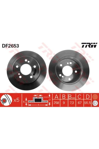 Fren Dıskı Arka Mercedes W124 W201 83 95 Düz 258mm ürün görseli 1