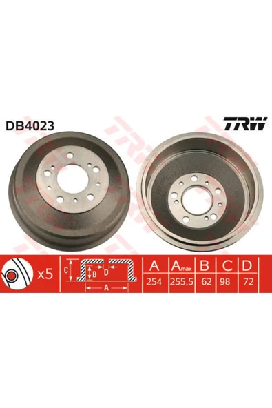 Fren Kampanası Ducato 94-06 - Boxer 94-02 - C25 Jumper 94-06 Uyumlu -db4023 ürün görseli 1