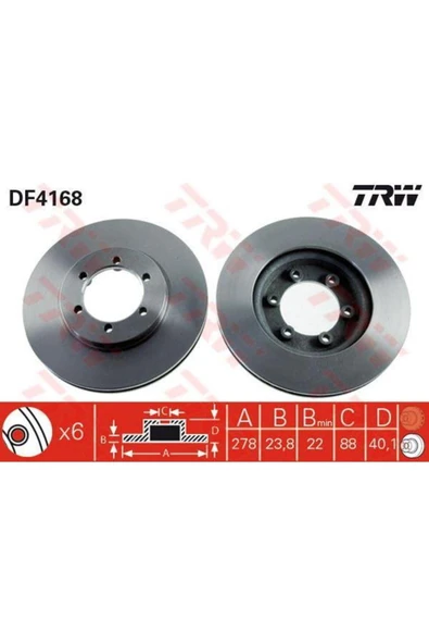 Fren Diski Ön Korando 9705 Musso 9705 Havalı 278mm ürün görseli 1