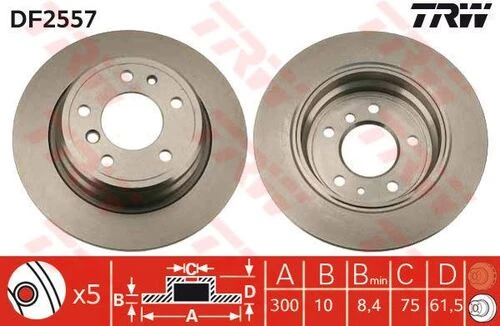 Trw Df2557 Arka Fren Diski Bmw E34 90-94 34216756537 ürün görseli 1