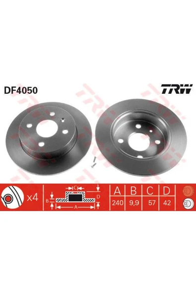 DF4050 FREN DİSKİ ARKA ASTRA G 98- ASTRA F CLASSIC 99- ASTRA ürün görseli 1