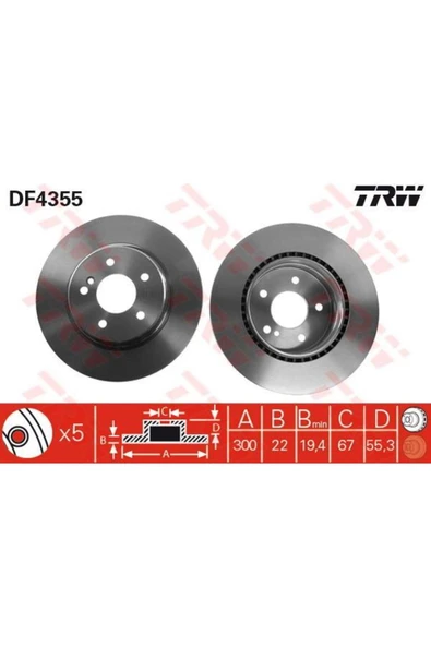 DF4355 FREN DİSKİ ARKA MERCEDES BENZ C-CLASS 1997 - 2 ürün görseli 1