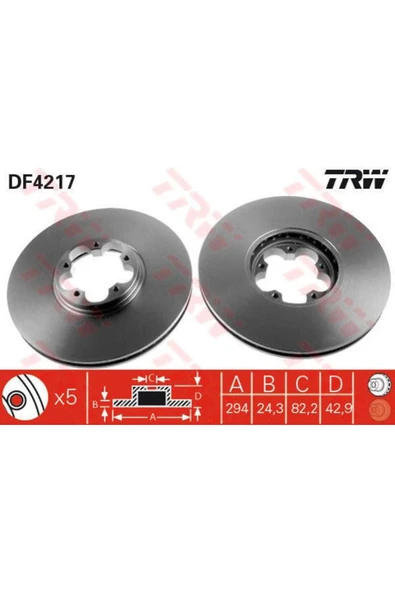 DF4217 FREN DİSKİ ÖN TRANSIT V184  ARKADAN ÇEKISLI HAVALI 293 ürün görseli 1