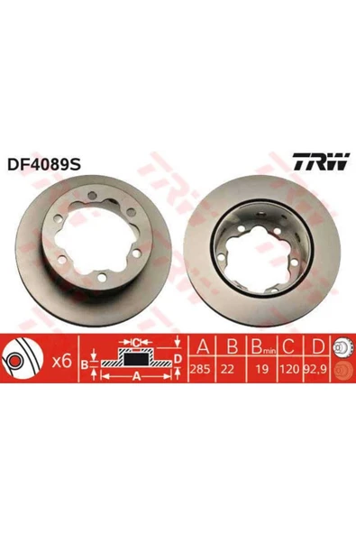 DF4089S FREN DİSKİ ARKA LT28-46 96-06 / SPRINTER 95-06 ÇİFT T ürün görseli 1