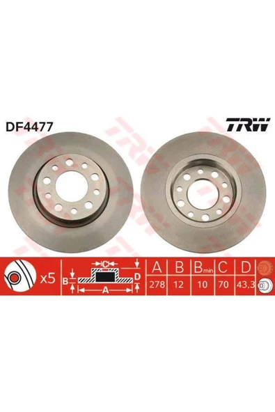 DF4477 FREN DİSKİ ARKA 500 X 14- / 159 05- GIULIETTA 10- SPID ürün görseli 1