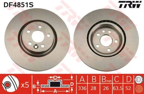 Trw Df4851s Ön Fren Disk Aynası Havalı Volvo S60 Iı 134 10-15 S80 Iı 124 06-v60 I 155 157 11-15 V70 Iıı 135 07-15 Xc70 Iı 136 09-14 30769057 ürün görseli 1