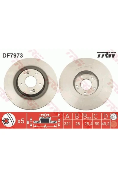 DF7973 FREN DİSKİ ÖN SANTAFE  12- / SORENTO II 10- ürün görseli 1