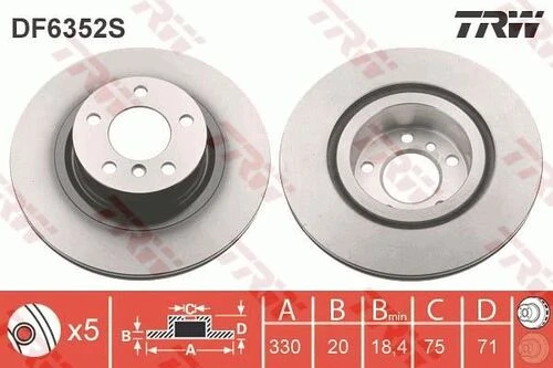 TRW DF6352S FREN DİSKİ ARKA BMW X3 BMW X4 ürün görseli 1