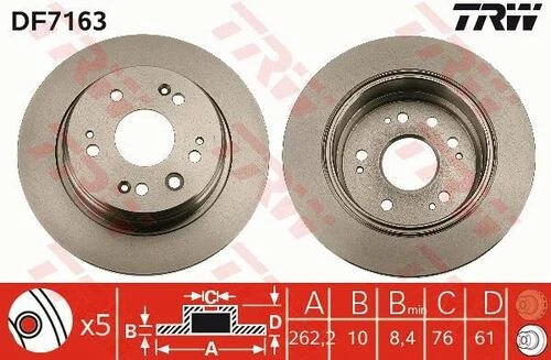 TRW DF7163 FREN DİSKİ ARKA FRV 05- STREAM 00- DÜZ 282mm ürün görseli 1