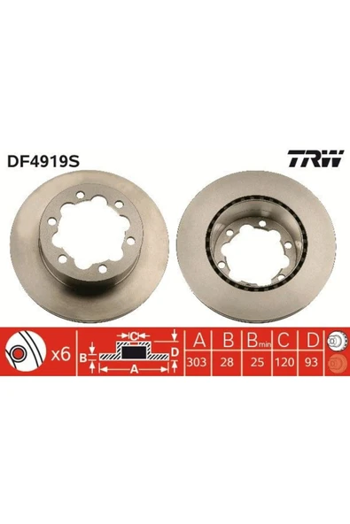 ARKA FREN DISKI-303X28 6×130 (VW CRAFTER 06-16  MERCEDES SPRINTER 06-16) ürün görseli 1
