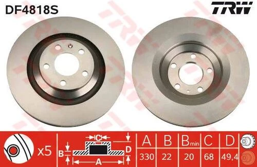 Trw Df4818s Arka Fren Diski Havalı A6 4f2 C6 A6 Avant 4f5 C6 2.0 Tfsı 2.0 Tdı 2.4 2.8 Fsı 2.7 Tdı 3.0 3.0 Tfs 4f0615601d ürün görseli 1